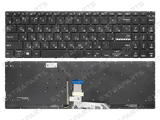 Клавиатура для ASUS VivoBook Pro 15 X3500PH черная c подсветкой в ...