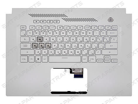 Топ-панель для Asus TUF Dash F15 FX516PR белая с подсветкой клавиш