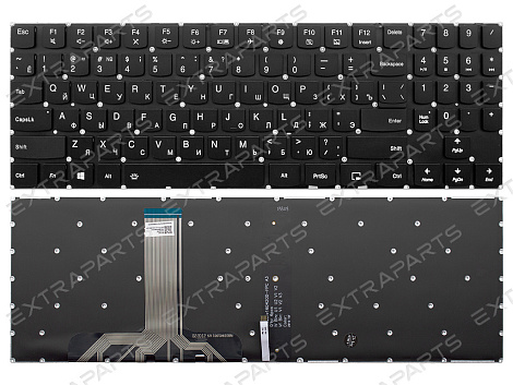 КлавиатураV160420JS1-RU для Lenovo черная с подсветкой