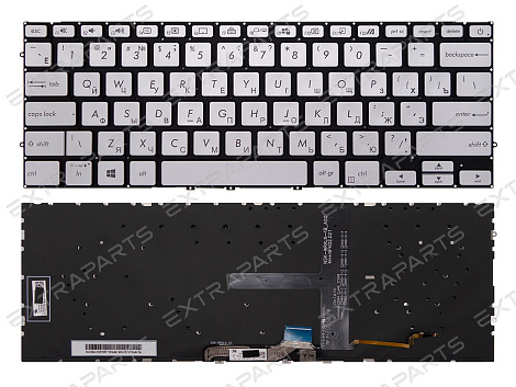 Клавиатура Asus ZenBook 14 UM431DA серебро с подсветкой