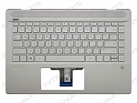 Клавиатура HP Pavilion 14-ce топ-панель серебро  (для моделей со сканером отпечатка)