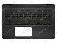 Топ-панель HP Pavilion 15-dp черная без тачпада (зеленые клавиши)