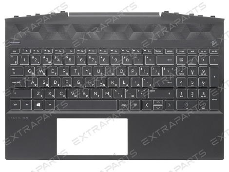 Топ-панель для HP Pavilion Gaming 15-dk черная без подсветки (белые клавиши)