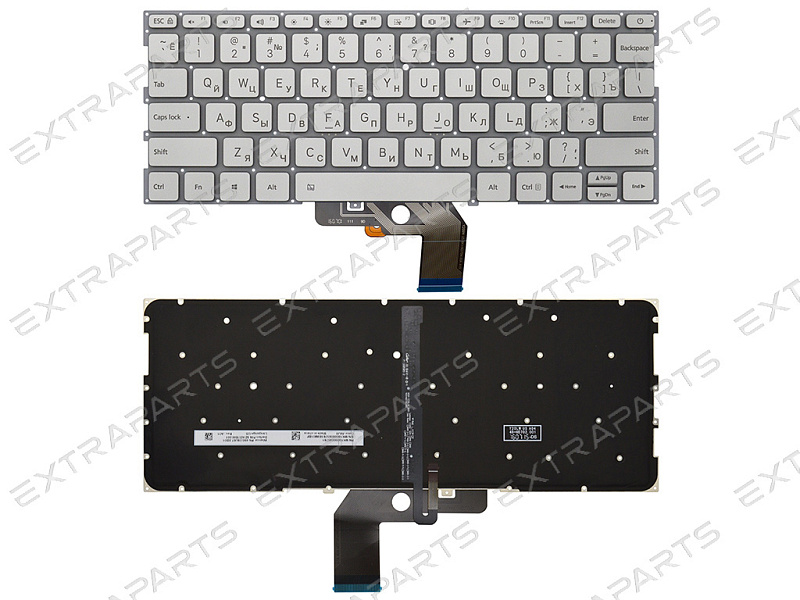 Клавиатура для ноутбука Xiaomi Mi Notebook Air 13.3" серебро с подсветкой (2016-2018)