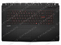 Клавиатура MSI GE72 7RE черная топ-панель с красной подсветкой