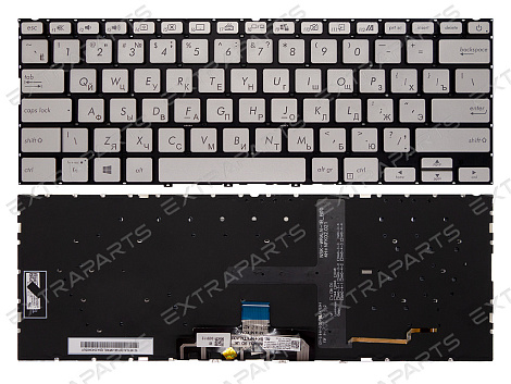 Клавиатура Asus ZenBook 14 UX434DA серебро с подсветкой