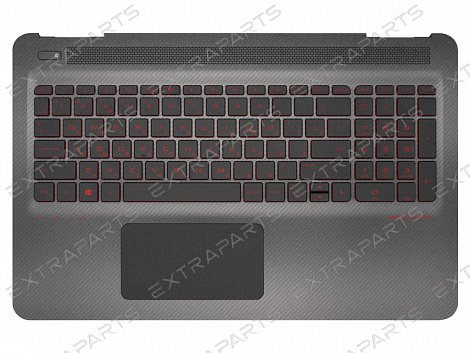 Топ-панель HP Omen 15-ax черная (красные клавиши)