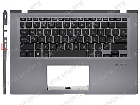 Топ-панель для ноутбука Asus VivoBook F415EA серая с подсветкой (для моделей с SD-портом)