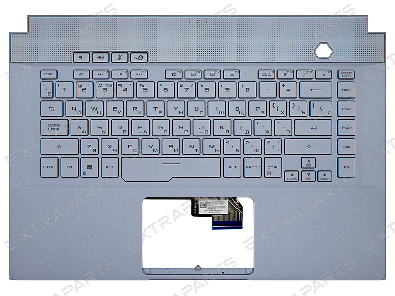 Топ-панель Asus ROG Zephyrus S GX502GV голубая с RGB-подсветкой (поклавишная настройка)