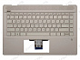 Клавиатура HP Pavilion 14-ce золотая топ-панель (для моделей без сканера отпечатка), L51755-2251