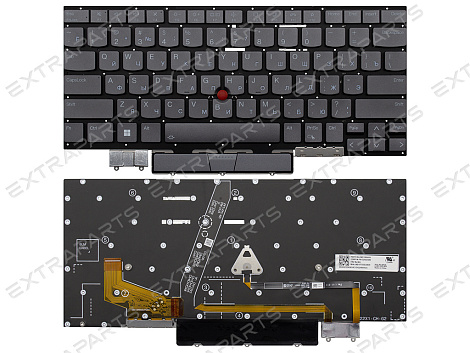 Клавиатура для Lenovo ThinkPad X1 Yoga (7th Gen) серая с подсветкой