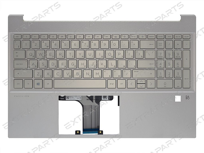 Топ-панель HP Pavilion 15-eg серебряная (для моделей со сканером отпечатка)