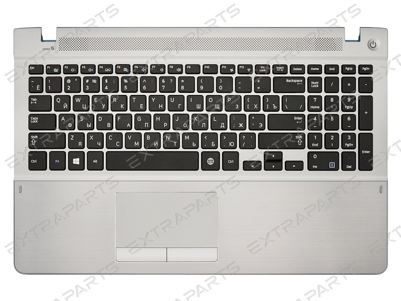 Клавиатура SAMSUNG NP450R5E серебряная топ-панель