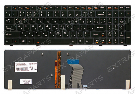 Клавиатура LENOVO Y580 (RU) черная с подсветкой