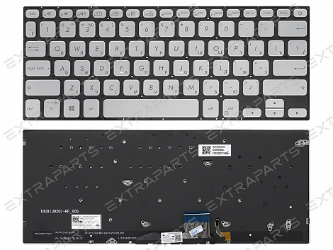 Клавиатура 0KNB0-260ARU00 для Asus серебро с подсветкой