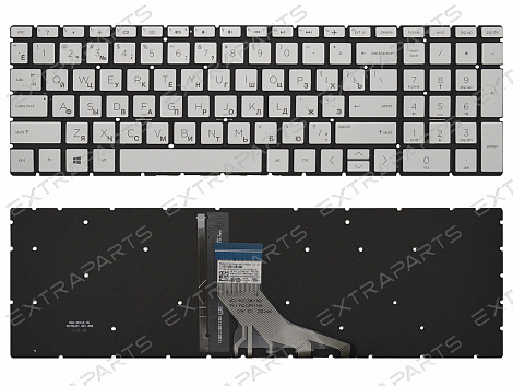 Клавиатура HP Envy X360 15-dr серебро с подсветкой