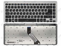 Клавиатура Acer Aspire V5-471G серебро с рамкой