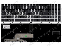 Клавиатура для HP ProBook 650 G5 черная с серой рамкой (оригинал)