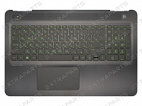 Топ-панель HP 15-bc черная с тачпадом (зеленые клавиши)