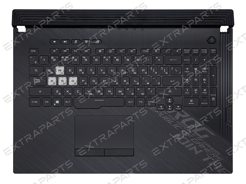 Топ-панель Asus ROG Strix G G731GV черная с RGB-подсветкой (4-зонная) без Keystone