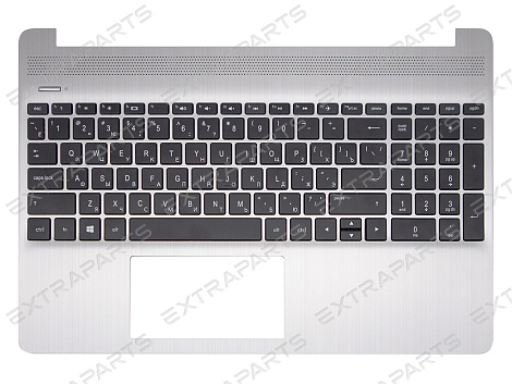 Топ-панель HP 15s-eq без подсветки (серебряная с черными клавишами)
